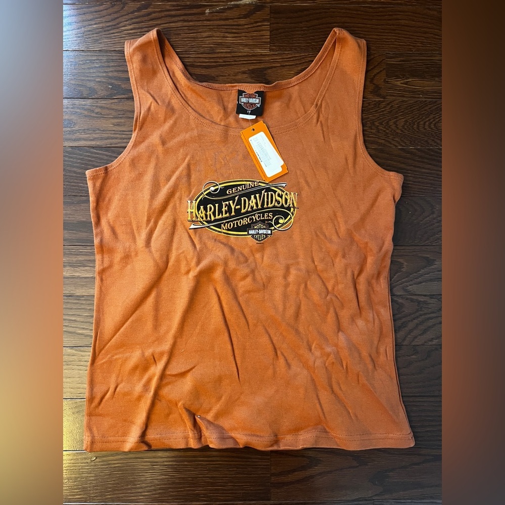 NWT Harley Davidson Orange Women’s Tank Top Grand Cayman Size 2X